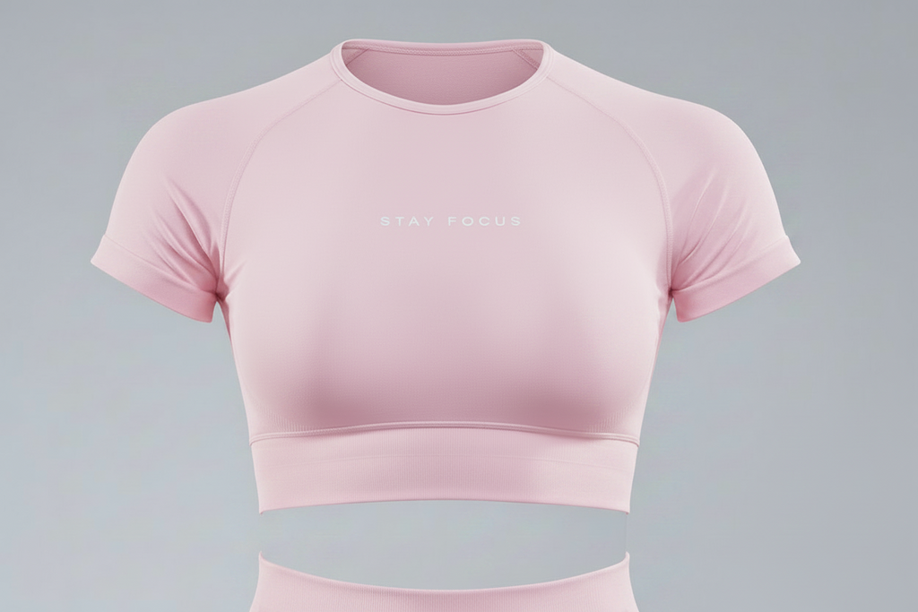 STAY FOCUS™ — SHORT SLEEVE CROP TOP