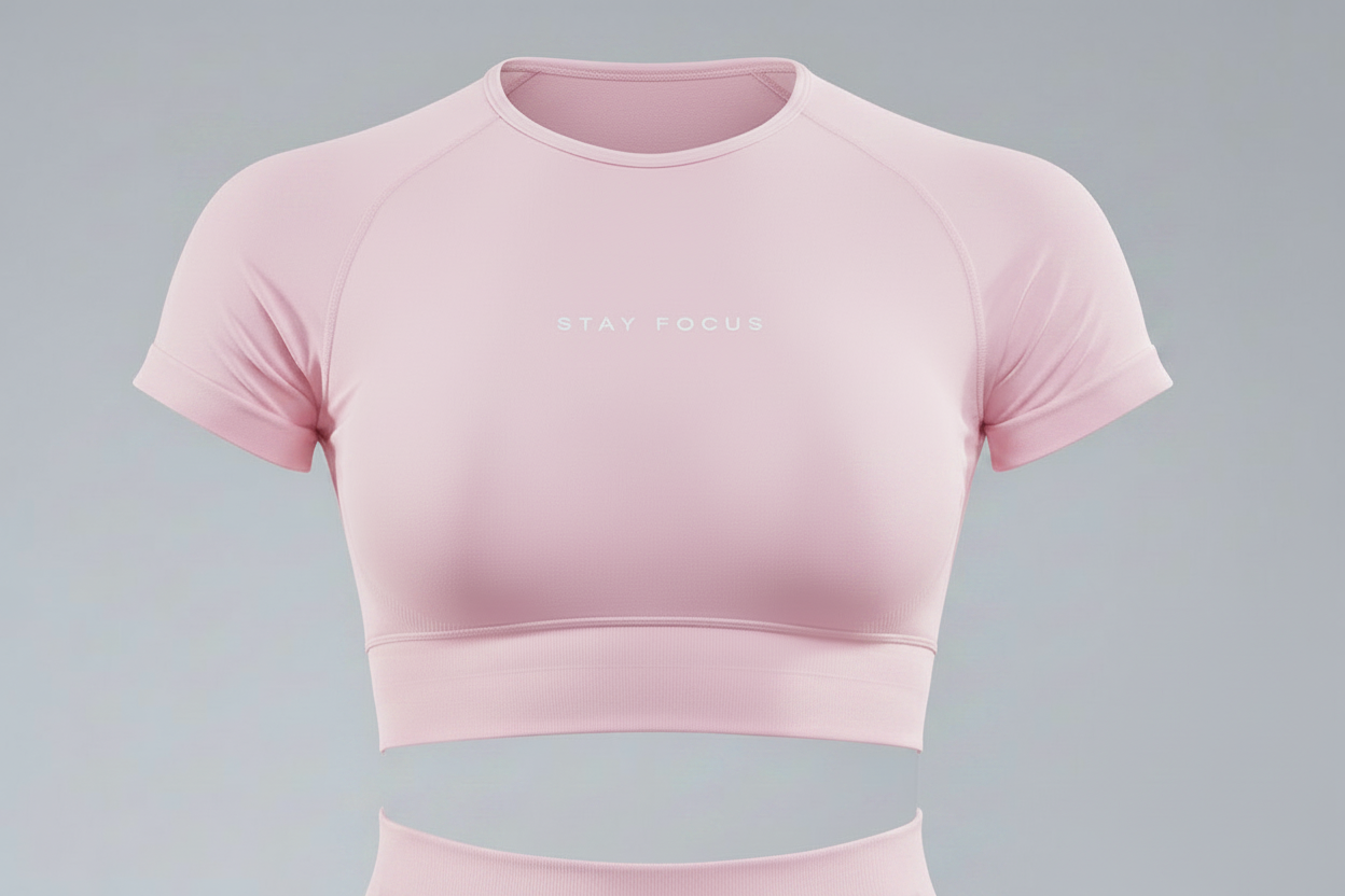 STAY FOCUS™ — SHORT SLEEVE CROP TOP